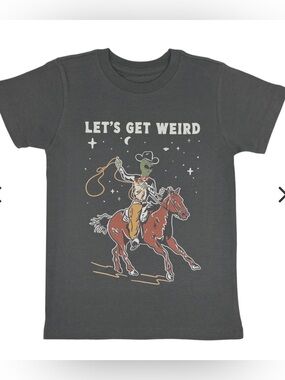 Tiny Whales Kids "Let's Get Weird" Black Graphic Short Sleeve Tee